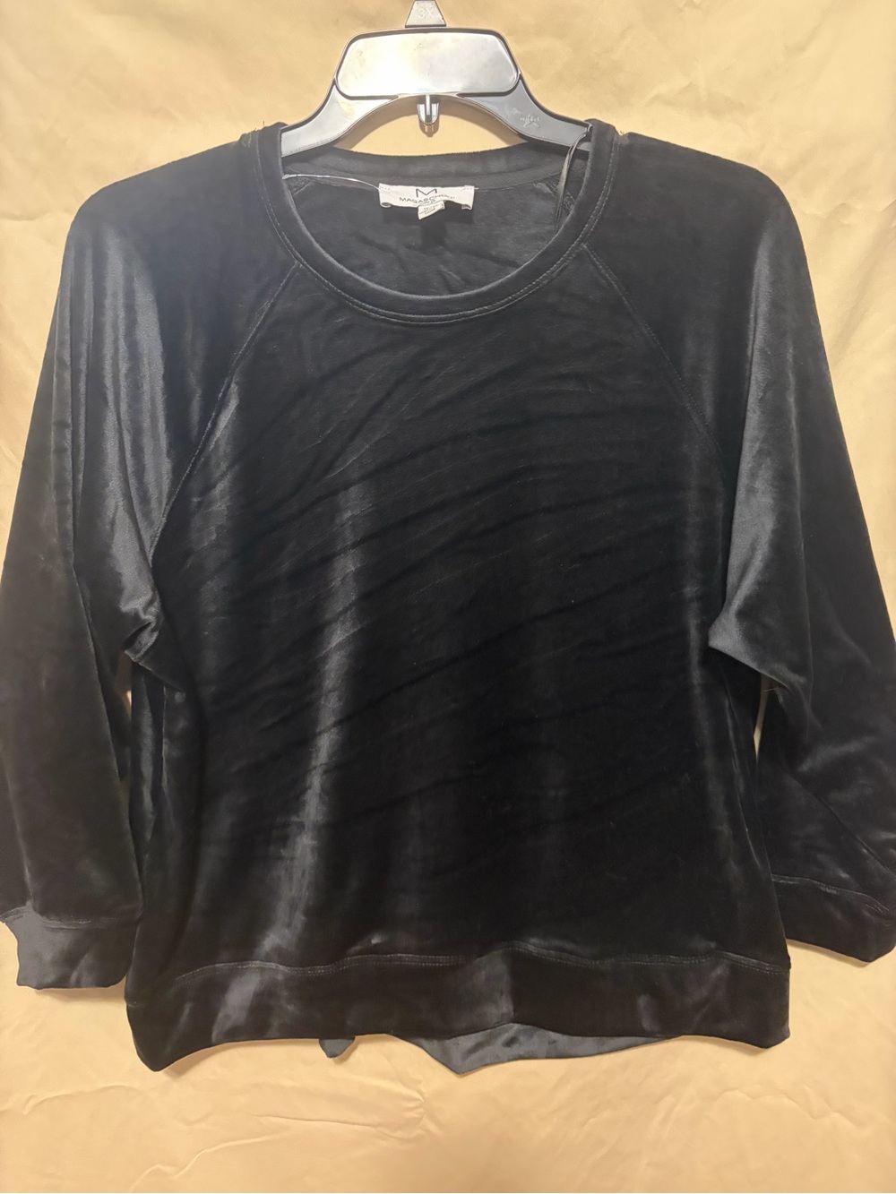 Magaschoni Black Velvet Crewneck Pullover